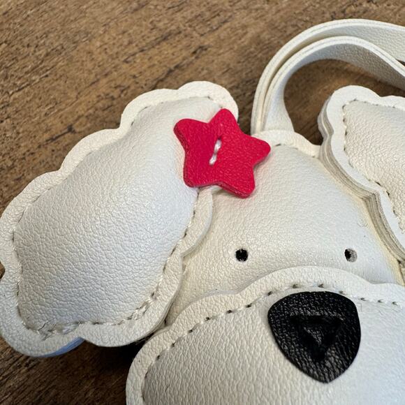 White Fluffy Ear Dog Bag Charm Poodle Yorkie Small Dog Purse Charm Dog Gift NEW - Picture 5 of 8